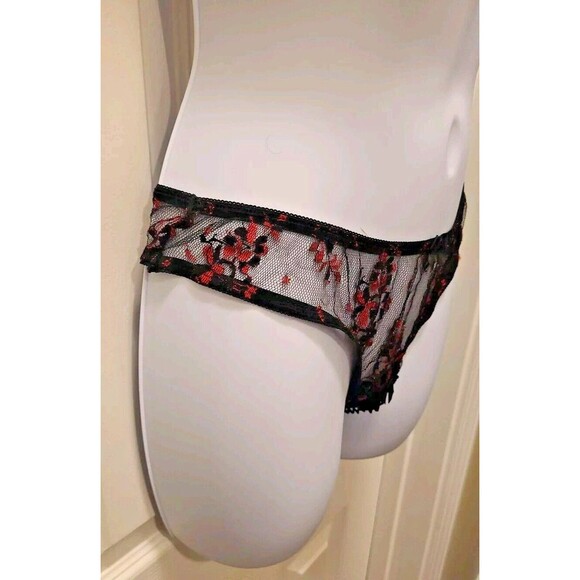 Vtg Frederick's Of Hollywood SEDUCTION BLACK RED LACE CROTCHLESS Panties Sz M - Picture 11 of 11